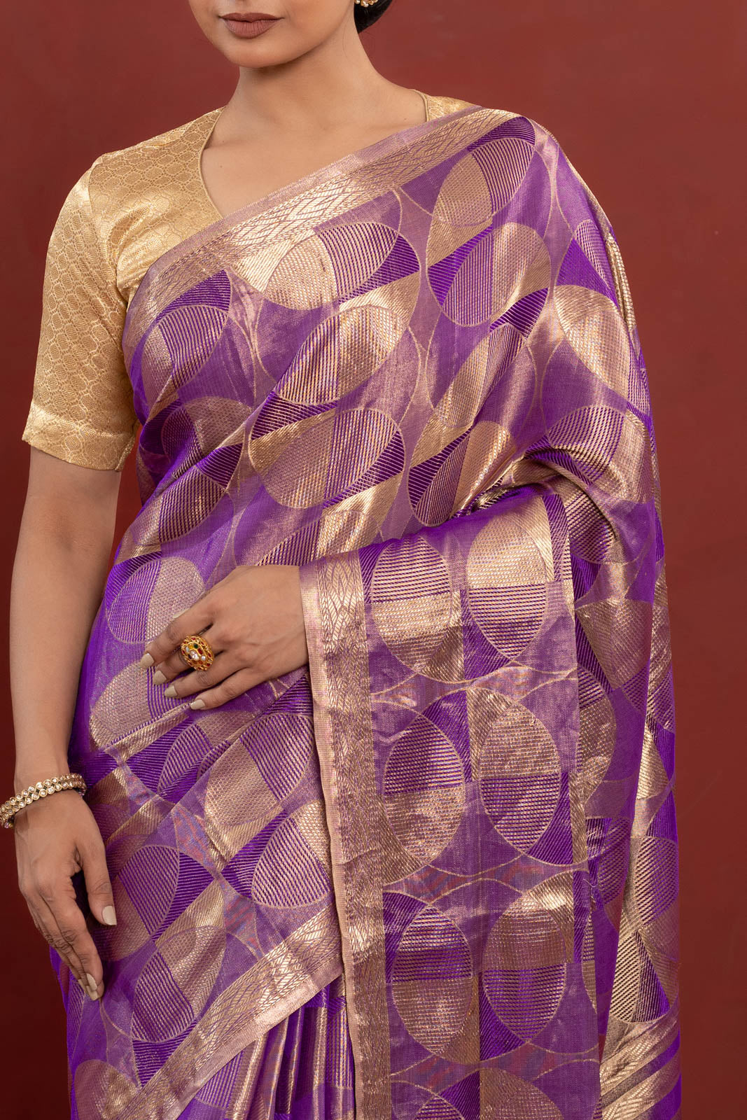 Purple Handwoven Banarasi Silk Saree