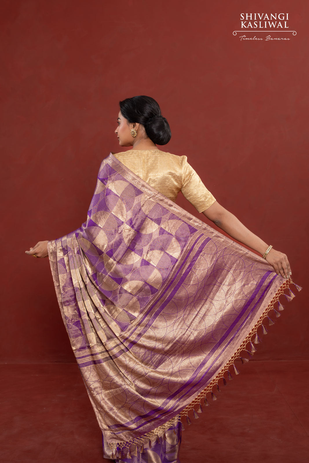 Purple Handwoven Banarasi Silk Saree