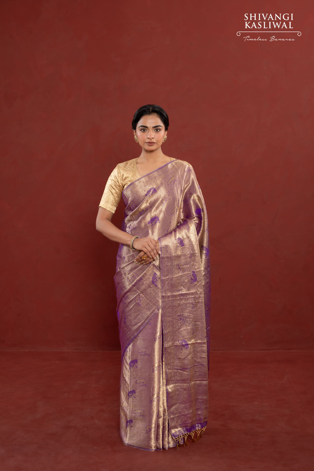 Purple Handwoven Banarasi Silk Saree