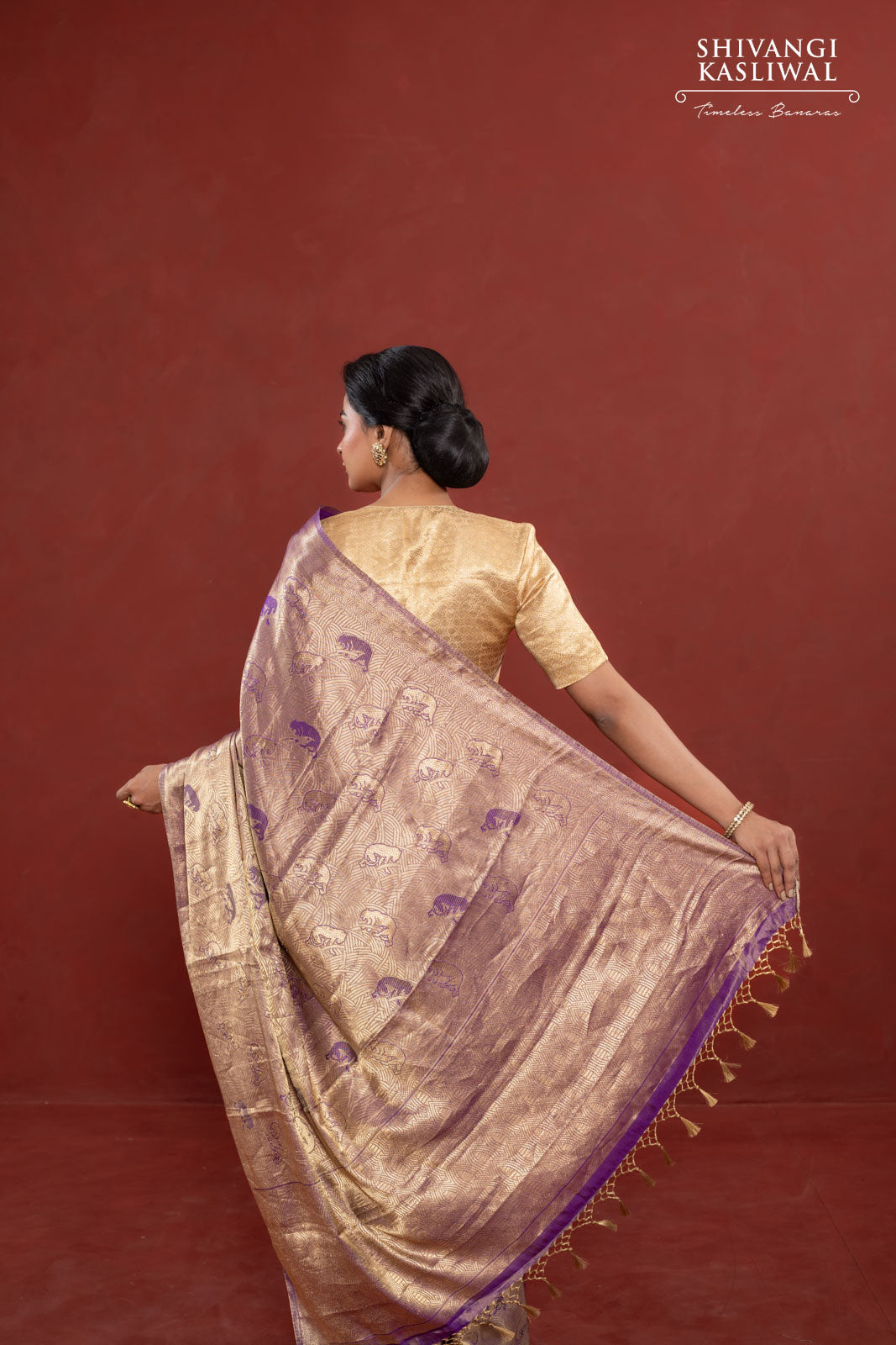 Purple Handwoven Banarasi Silk Saree