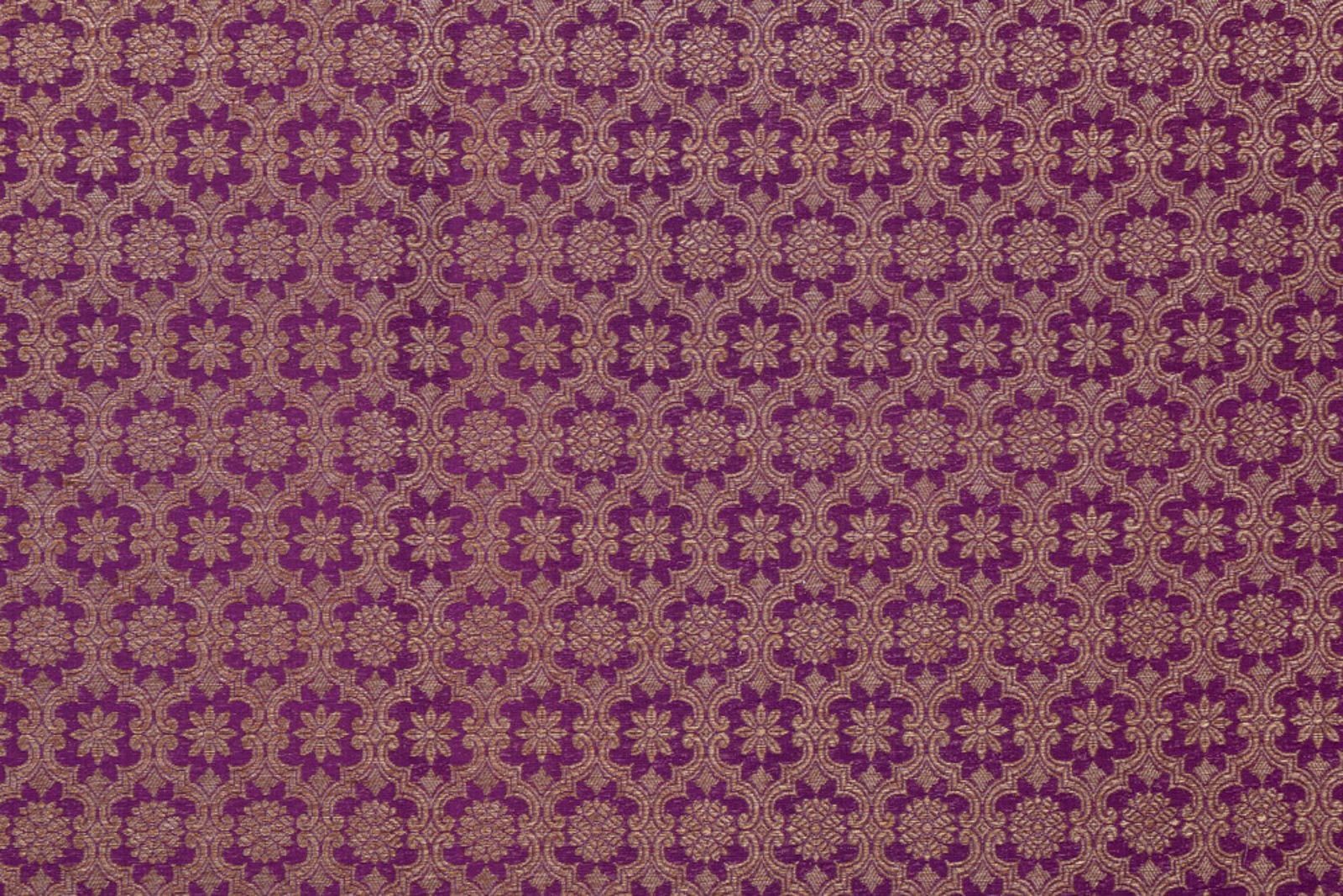 Purple Handwoven Banarasi Brocade Fabric