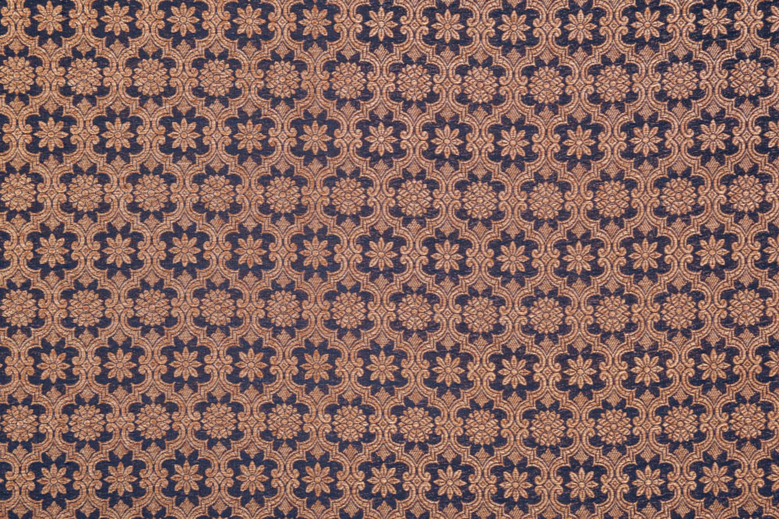 Midnight Blue Handwoven Banarasi Brocade Fabric
