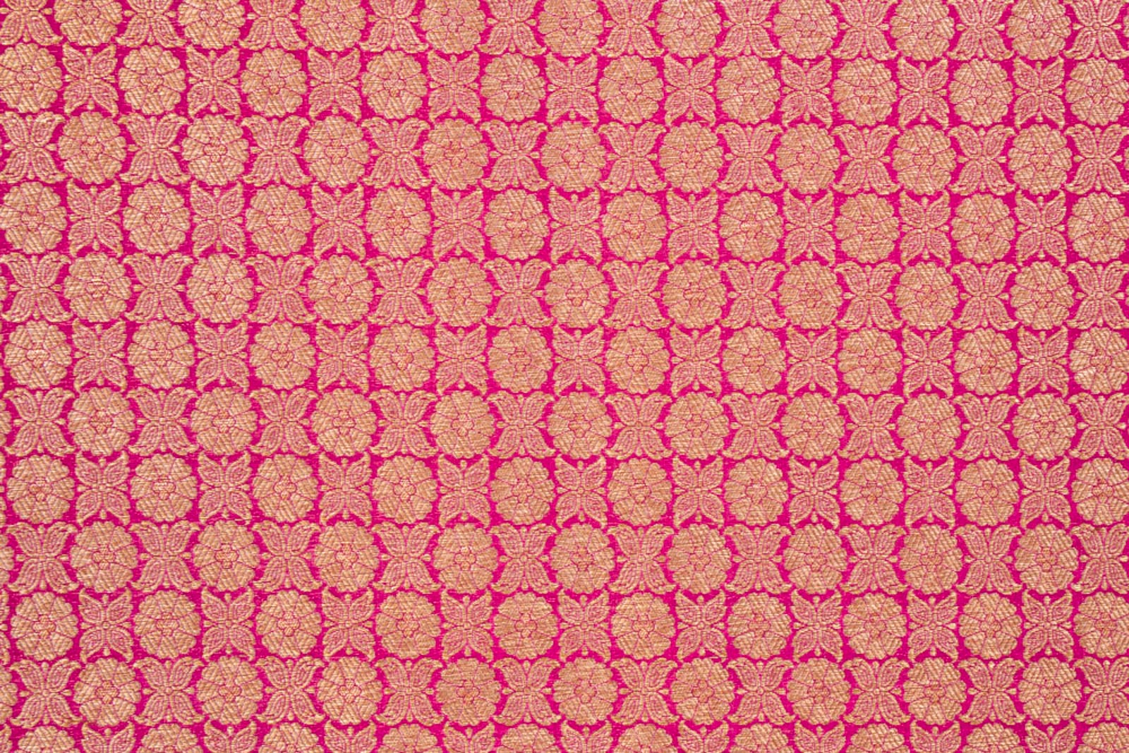 Fuchsia Pink Handwoven Banarasi Brocade Fabric