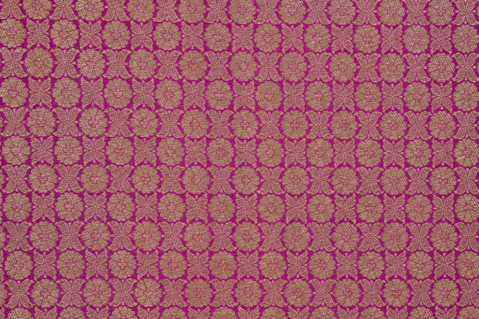 Magenta Pink Handwoven Banarasi Brocade Fabric