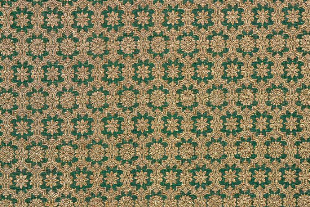Green Handwoven Banarasi Brocade Fabric