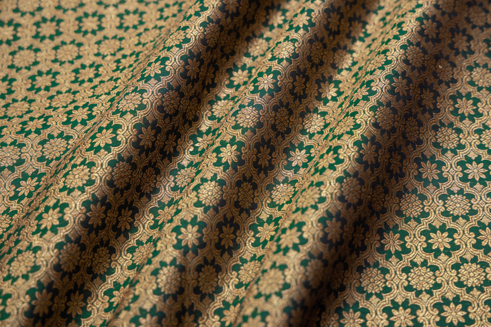 Green Handwoven Banarasi Brocade Fabric