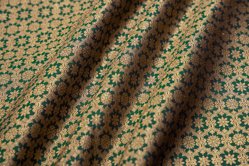 Green Handwoven Banarasi Brocade Fabric