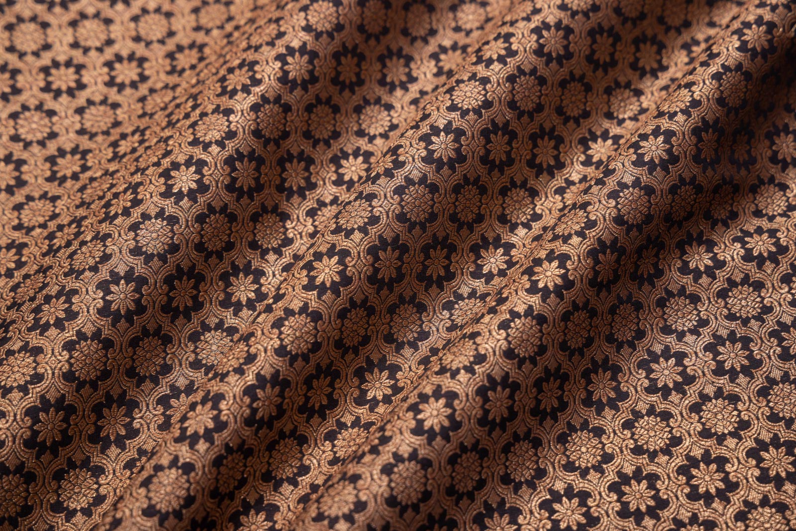 Black Handwoven Banarasi Brocade Fabric