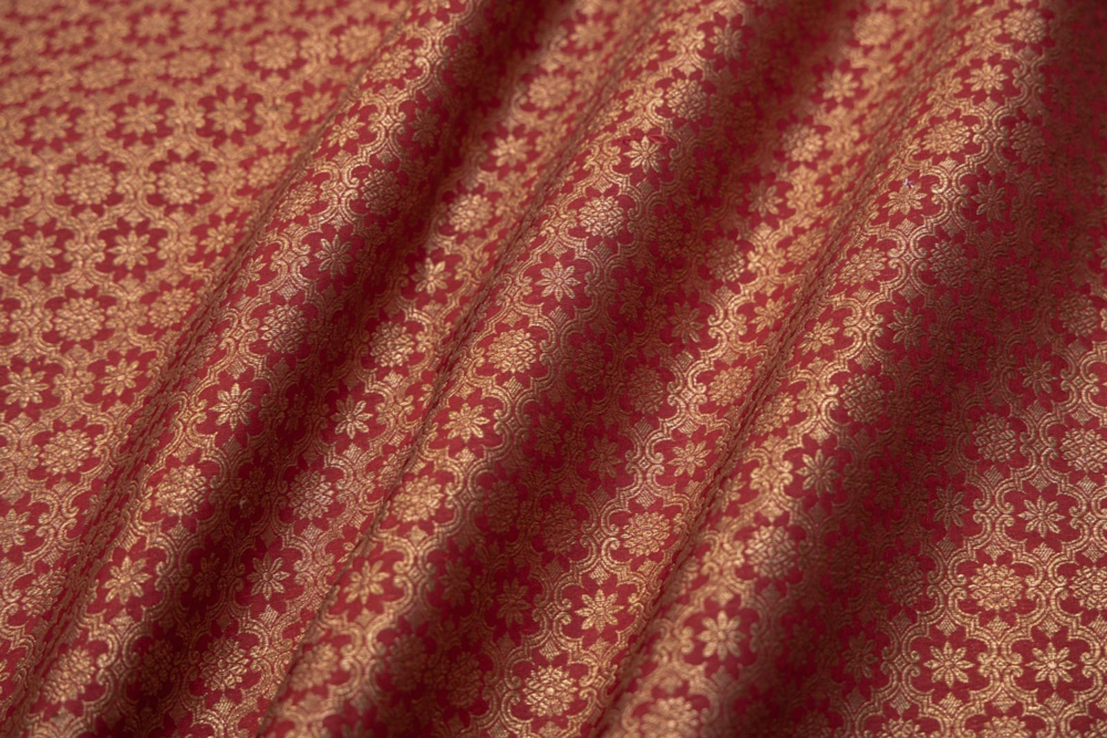 Maroon Handwoven Banarasi Brocade Fabric