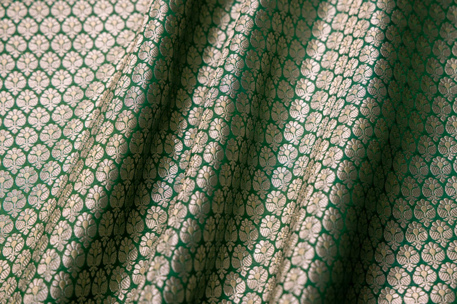 Green Handwoven Banarasi Brocade Fabric