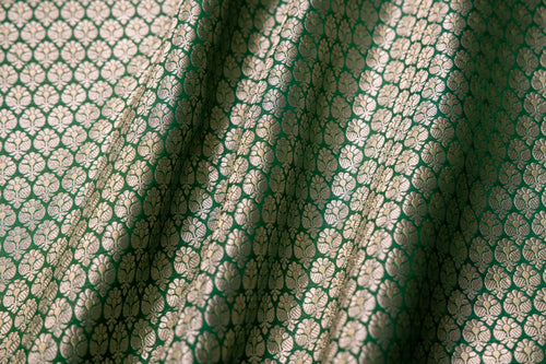 Green Handwoven Banarasi Brocade Fabric