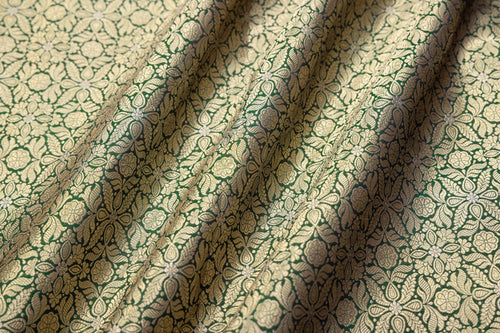 Green Handwoven Banarasi Brocade Fabric