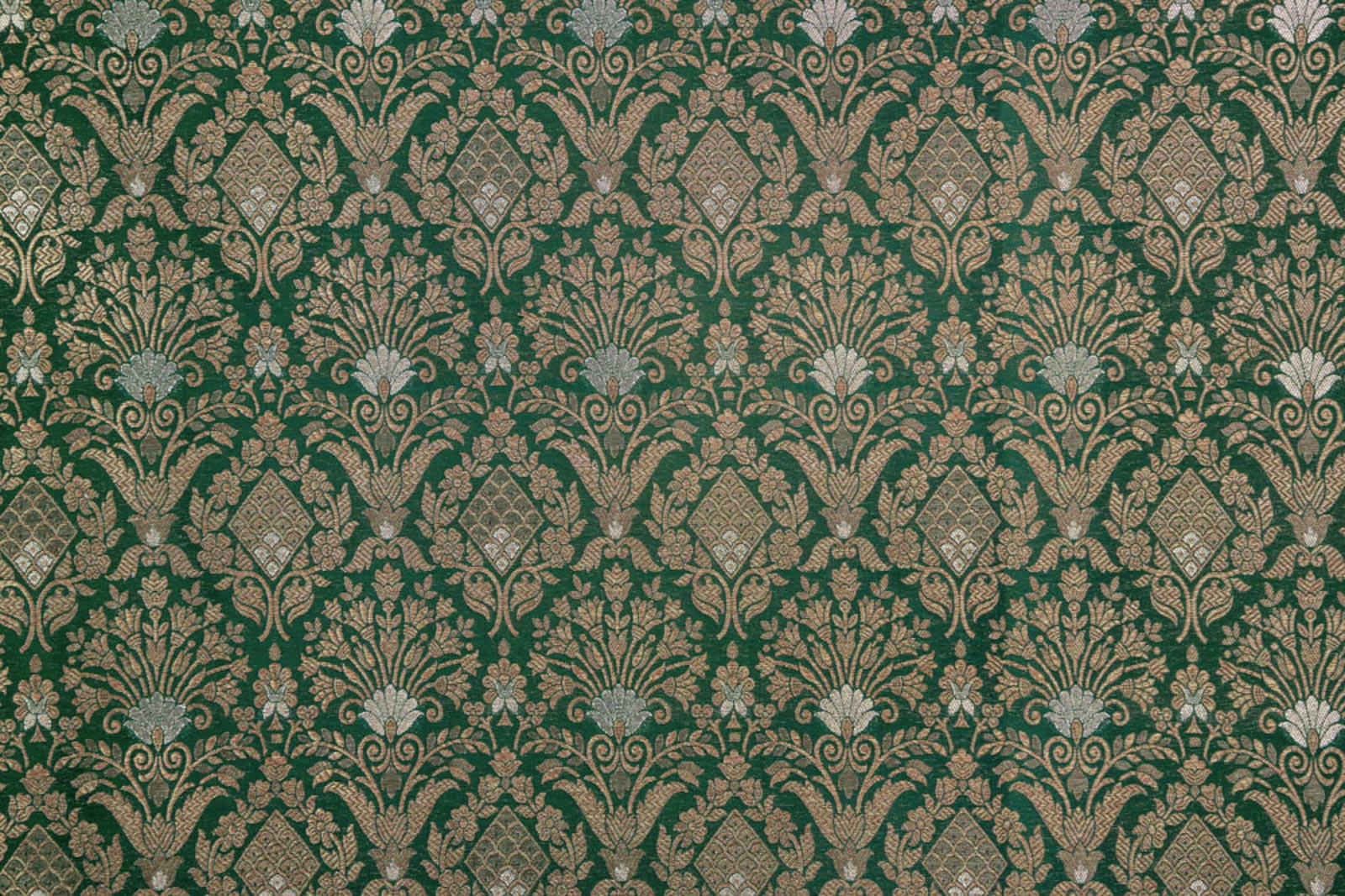 Bottle Green Handwoven Banarasi Brocade Fabric