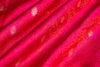 Red Pink Handwoven Banarasi Tanchoi Silk Fabric
