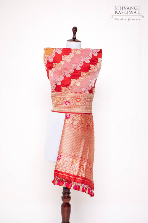 Multicolor Rangkat Handwoven Banarasi Kadhua Silk Dupatta