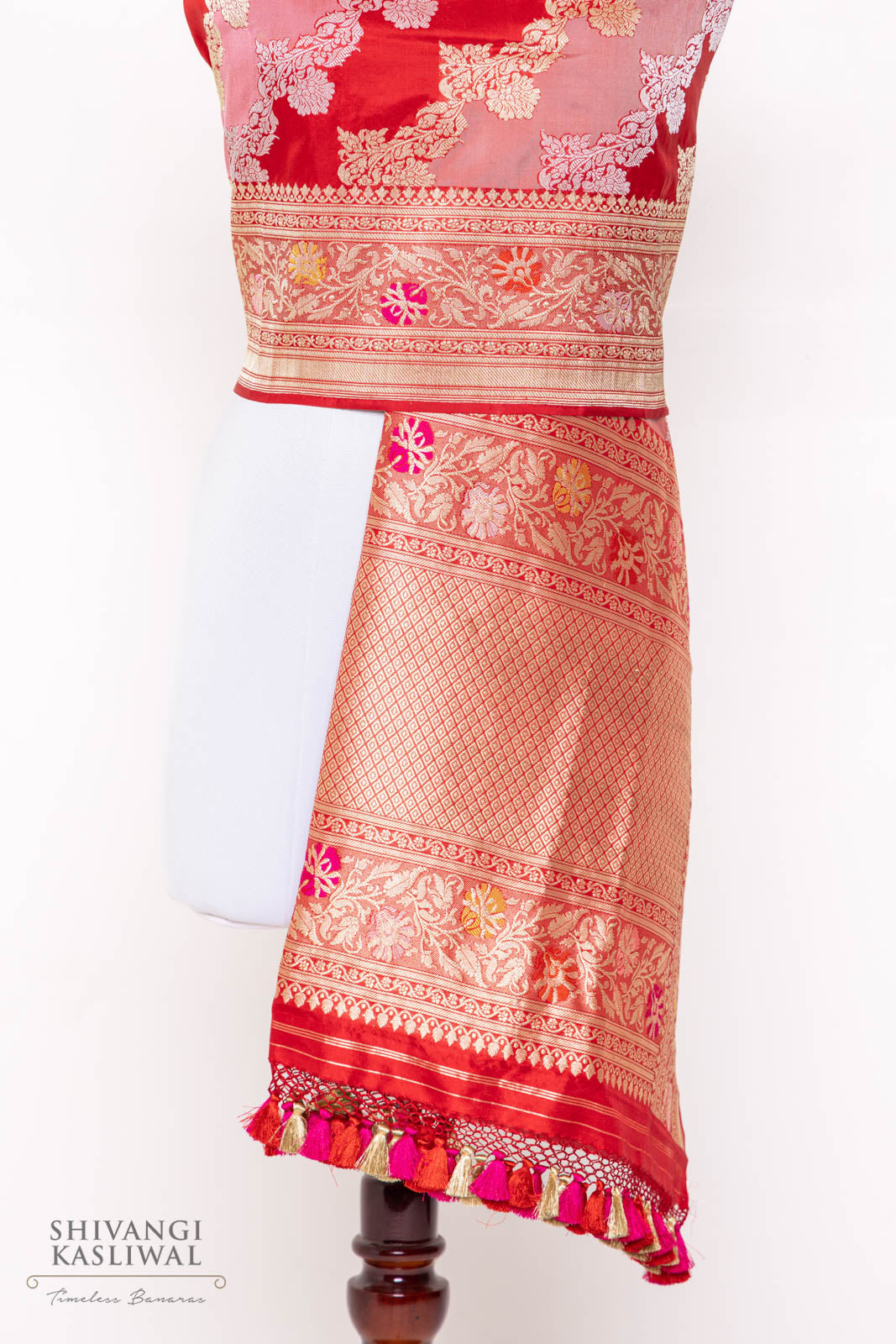 Multicolor Rangkat Handwoven Banarasi Kadhua Silk Dupatta