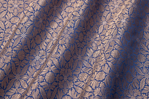 Blue Handwoven Banarasi Brocade Fabric