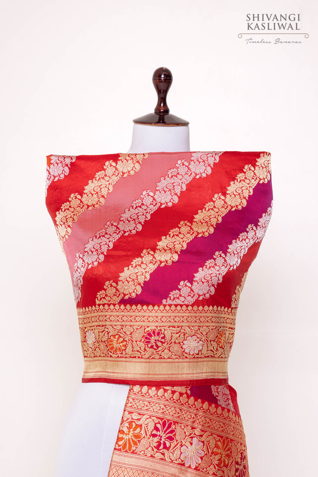 Multicolor Rangkat Handwoven Banarasi Kadhua Silk Dupatta
