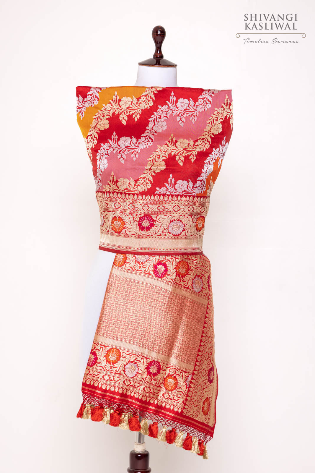 Multicolor Rangkat Handwoven Banarasi Kadhua Silk Dupatta