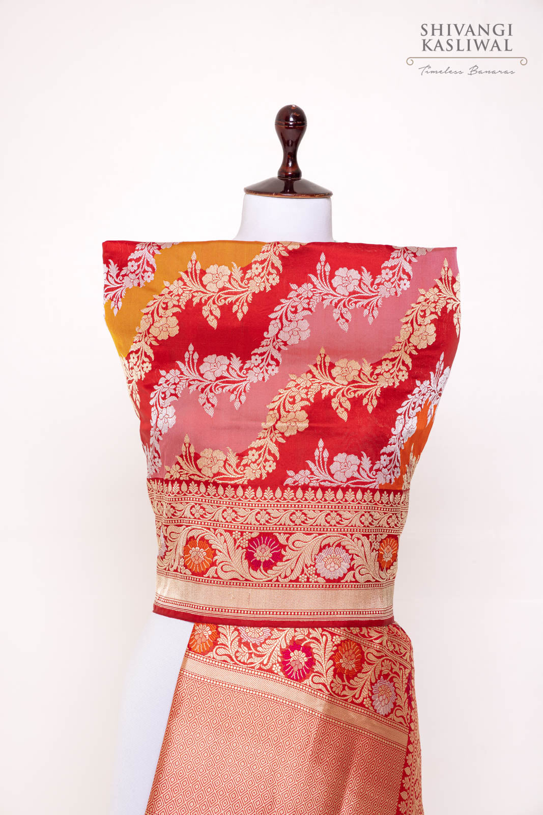 Multicolor Rangkat Handwoven Banarasi Kadhua Silk Dupatta