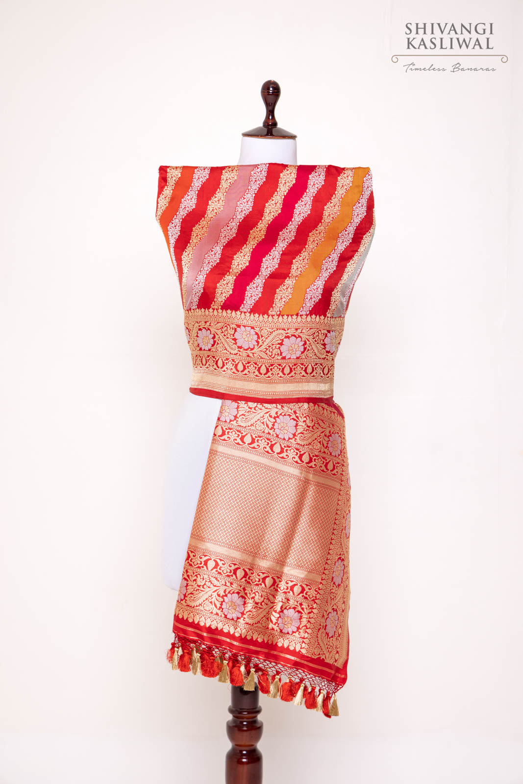 Multicolor Rangkat Handwoven Banarasi Kadhua Silk Dupatta