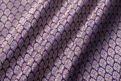 Purple Handwoven Banarasi Brocade Fabric