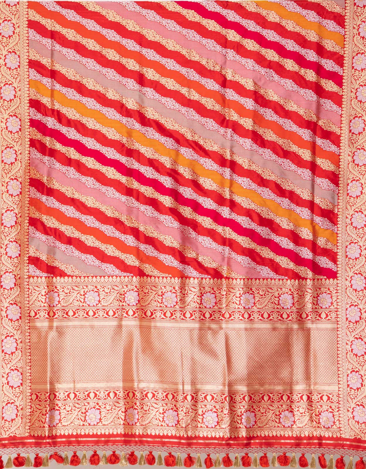 Multicolor Rangkat Handwoven Banarasi Kadhua Silk Dupatta