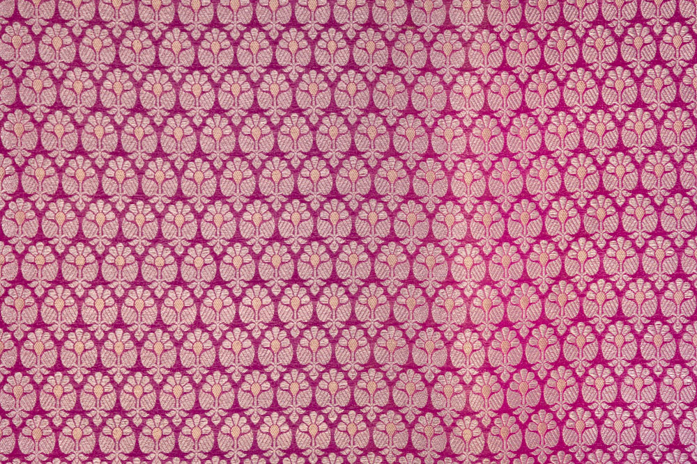 Magenta Pink Handwoven Banarasi Brocade Fabric