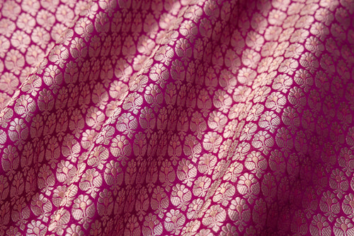 Magenta Pink Handwoven Banarasi Brocade Fabric