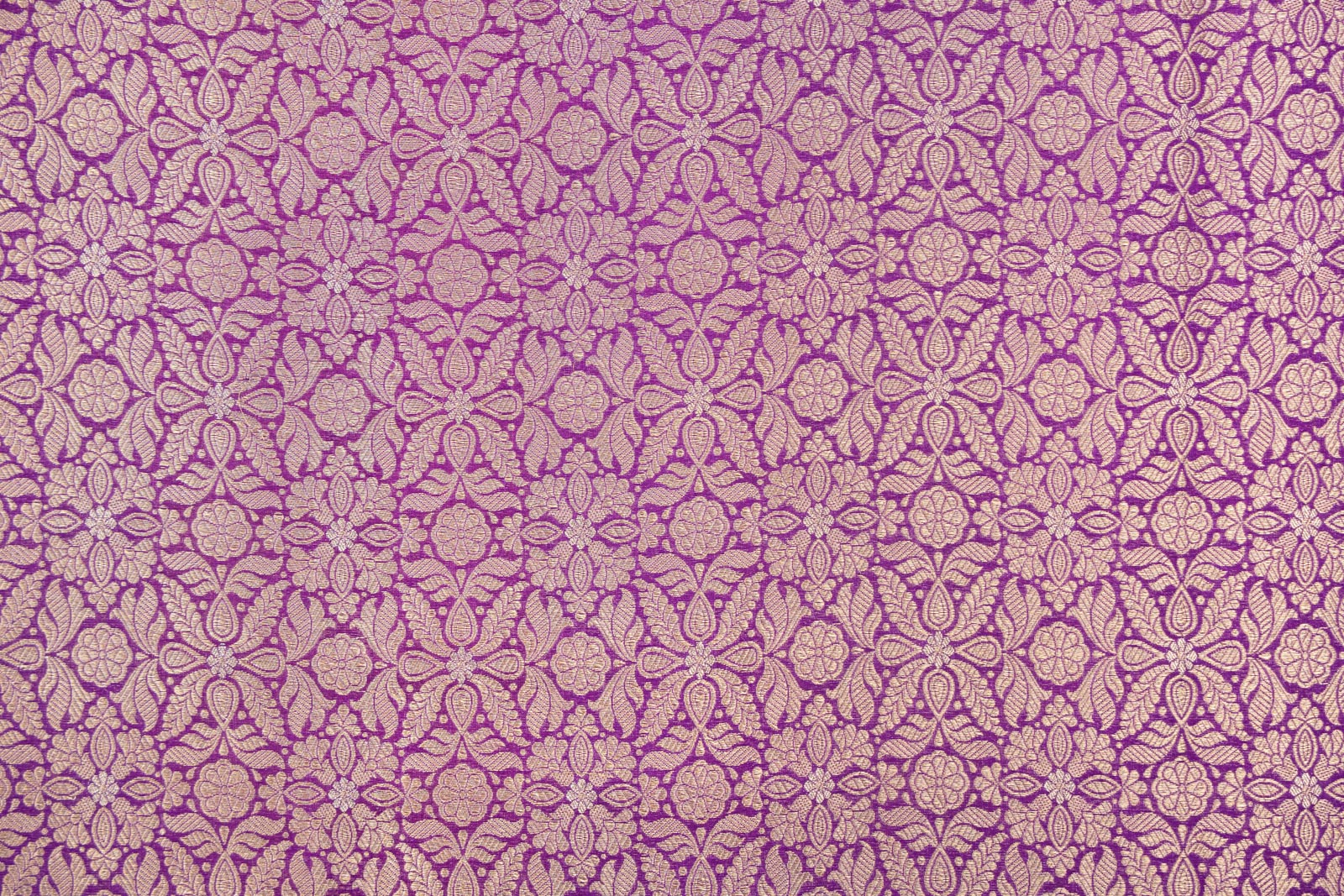 Magenta Purple Handwoven Banarasi Brocade Fabric