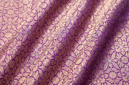 Magenta Purple Handwoven Banarasi Brocade Fabric