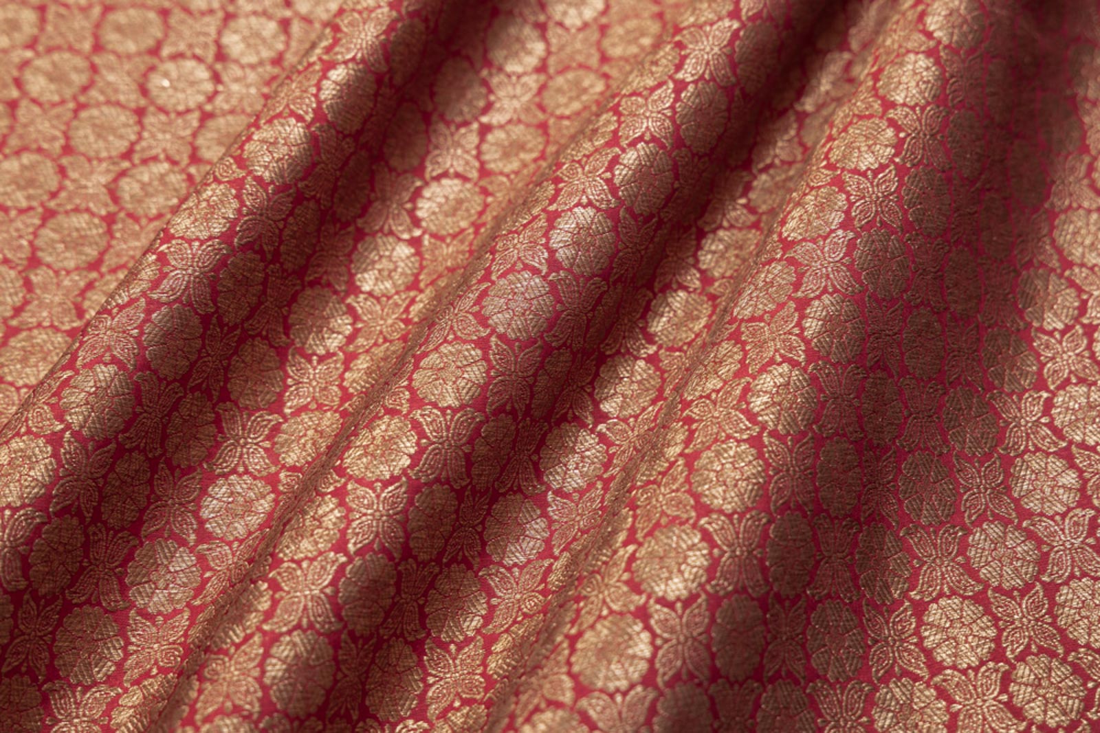 Maroon Handwoven Banarasi Brocade Fabric