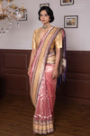 Pink Handwoven Banarasi Kadhua Tissue Silk Saree