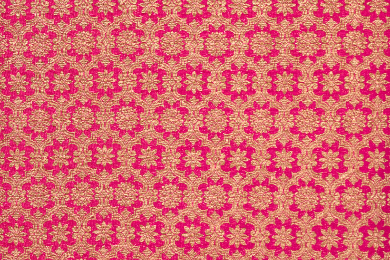 Fuchsia Pink Handwoven Banarasi Brocade Fabric