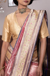Pink Handwoven Banarasi Kadhua Tissue Silk Saree