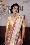 Pink Handwoven Banarasi Kadhua Tissue Silk Saree