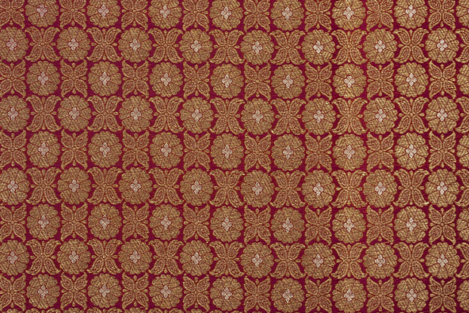 Maroon Handwoven Banarasi Brocade Fabric