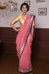 Pink Handwoven Banarasi Kadhua Organza Silk Saree