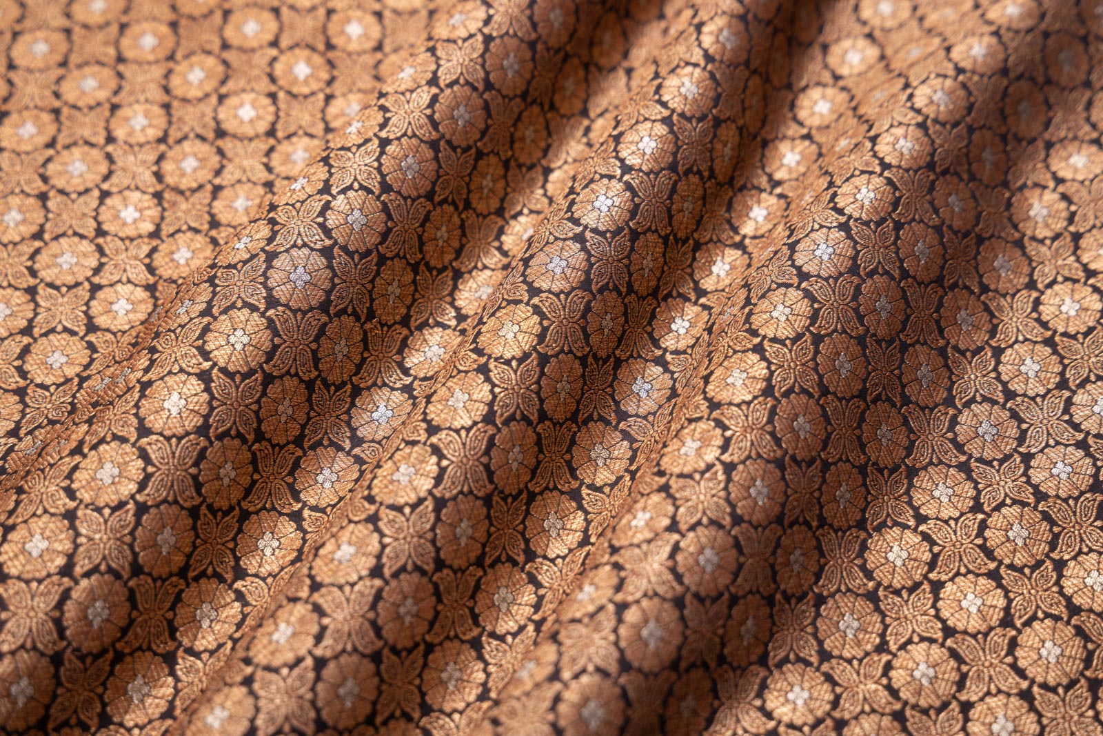 Black Handwoven Banarasi Brocade Fabric