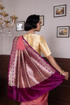 Pink Handwoven Banarasi Kadhua Organza Silk Saree