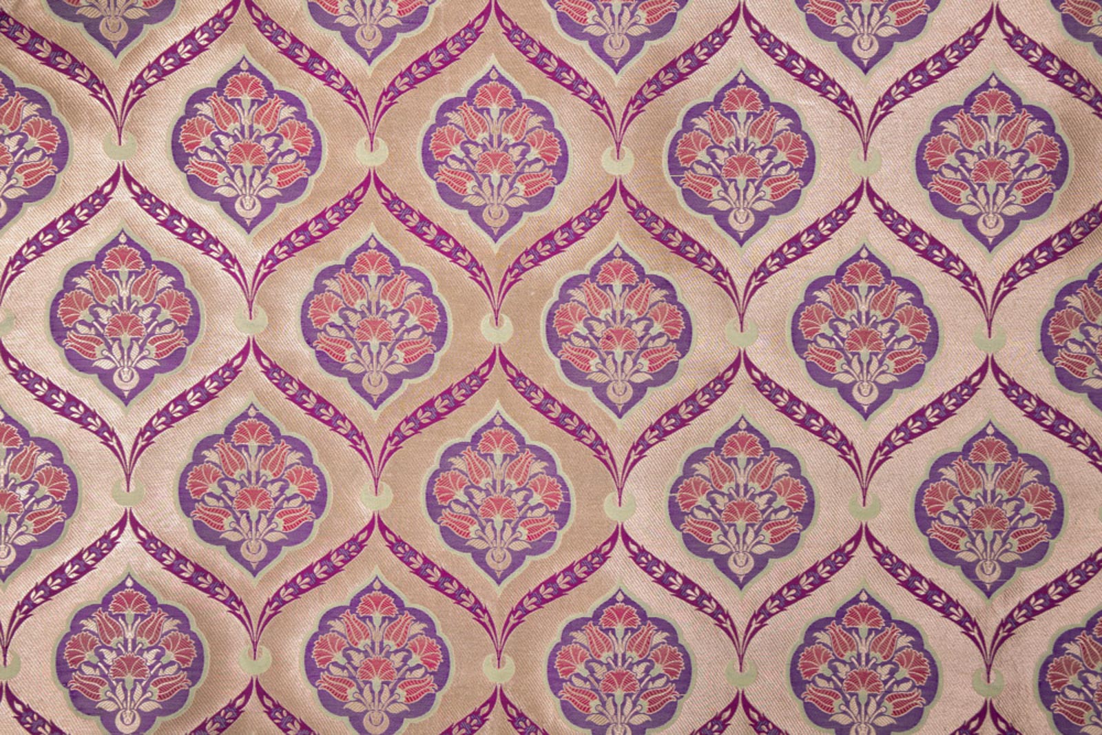 Pista Green Gold Handwoven Banarasi Silk Fabric