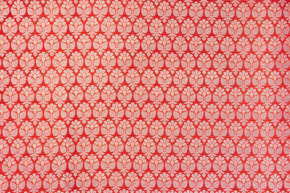 Red Handwoven Banarasi Brocade Fabric