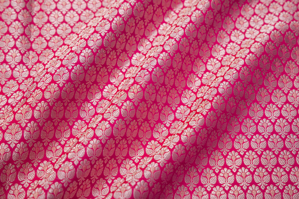 Pink Handwoven Banarasi Brocade Fabric
