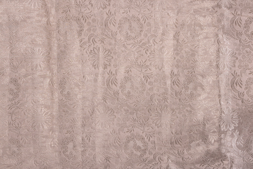Off-White Gold Handwoven Banarasi Tissue Silk Fabric