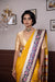 Yellow Handwoven Banarasi Kadhua Organza Silk Saree