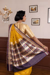 Yellow Handwoven Banarasi Kadhua Organza Silk Saree