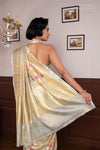 Mint Blue Handwoven Banarasi Tissue Silk Saree