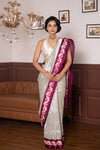 Powder Blue Handwoven Banarasi Kadhua Tissue Silk Saree