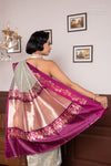 Powder Blue Handwoven Banarasi Kadhua Tissue Silk Saree