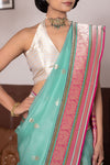 Blue Handwoven Banarasi Kadhua Organza Silk Saree